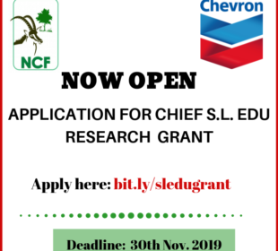 Nigerian Conservation Foundation Chevron Nigeria Chief S.L Edu Research Grant jobsandschools