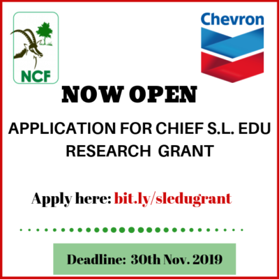 Nigerian Conservation Foundation Chevron Nigeria Chief S.L Edu Research Grant jobsandschools