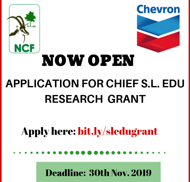 Nigerian Conservation Foundation Chevron Nigeria Chief S.L Edu Research Grant jobsandschools