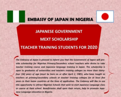 japanese-government-mext-scholarship-teacher-training-program-2020