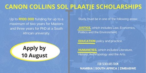 canon-collins-sol-plaatje-scholarships-2020-2021